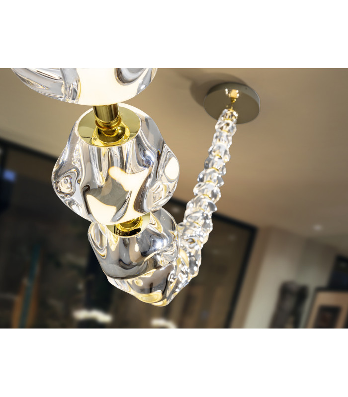 Zaria II 21 Light Pendant Ceiling Light Gold Clear LED 3000K Dimmable-3