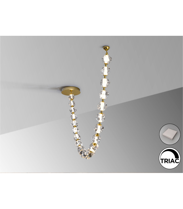 Zaria II 21 Light Pendant Ceiling Light Gold Clear LED 3000K Dimmable-4