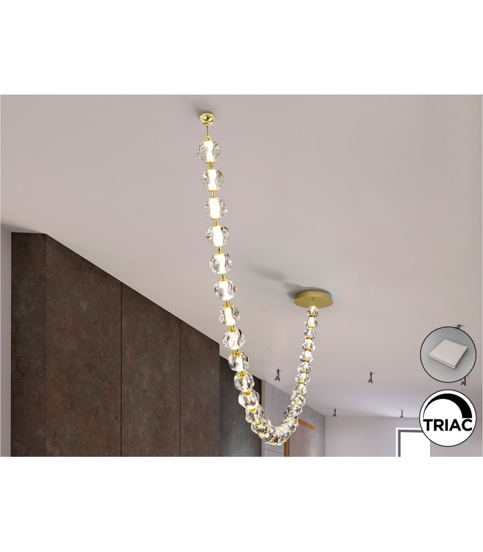 Zaria II 29 Light Pendant Ceiling Light Gold Clear LED 3000K Dimmable-1