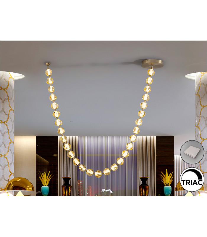 Zaria II 29 Light Pendant Ceiling Light Bronze Amber LED 3000K Dimmable-1