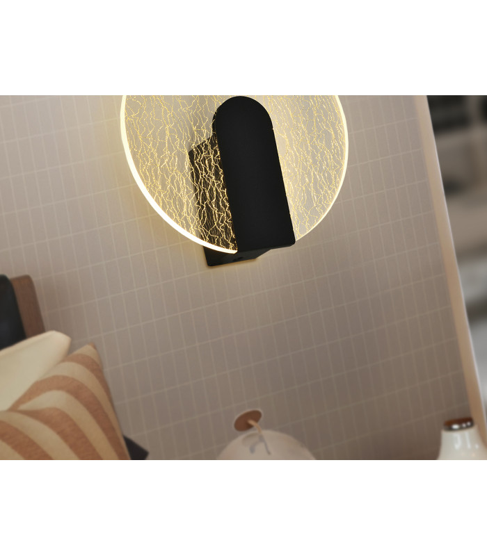 Auris Integrated LED Wall Lamp Black 3000K-3
