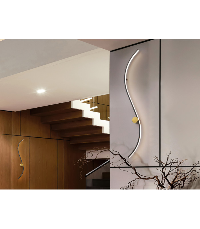 Siloe Integrated LED Wall Lamp Black 3000K-1
