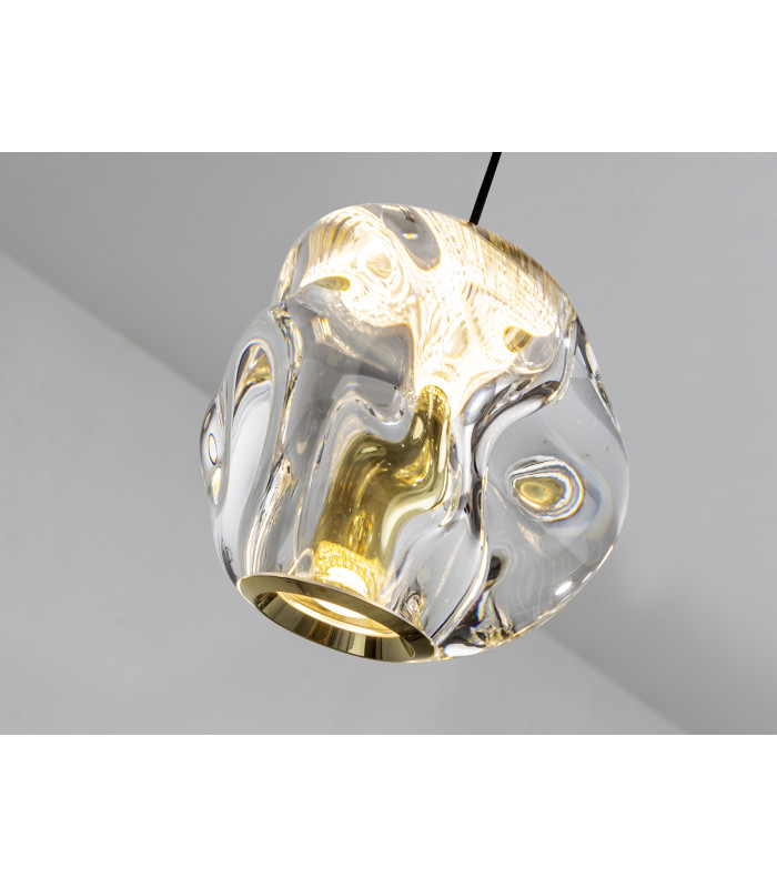 Zaria 5 Light Cluster Pendant Ceiling Light Black Gold Clear LED 3000K Dimmable-4