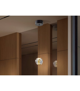 Zaria Slim Pendant Ceiling Light Black Gold Clear LED 3000K-1