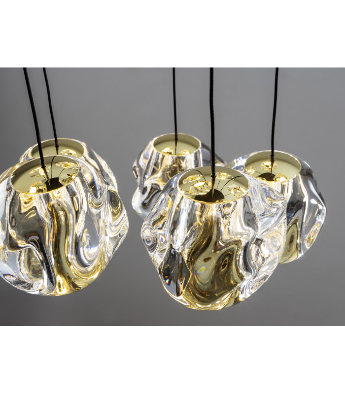 Zaria 13 Light Cluster Pendant Ceiling Light Black Gold Clear LED 3000K Dimmable-3