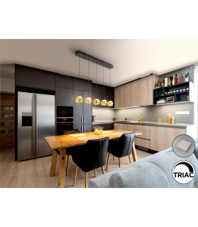 Zaria Bar Pendant Ceiling Light Black Bronze Amber LED 3000K Dimmable-2