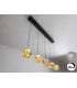 Zaria Bar Pendant Ceiling Light Black Bronze Amber LED 3000K Dimmable-3