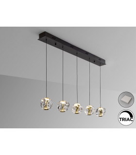 Zaria Bar Pendant Ceiling Light Black Gold Clear LED 3000K Dimmable-1
