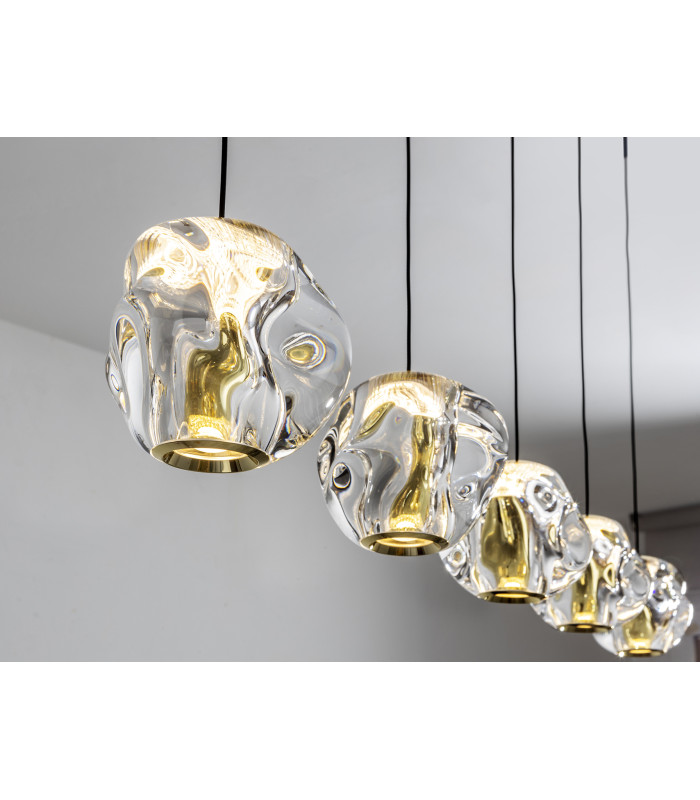 Zaria Bar Pendant Ceiling Light Black Gold Clear LED 3000K Dimmable-3