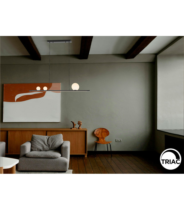 Mila Bar Pendant Ceiling Light Black LED 3000K-2