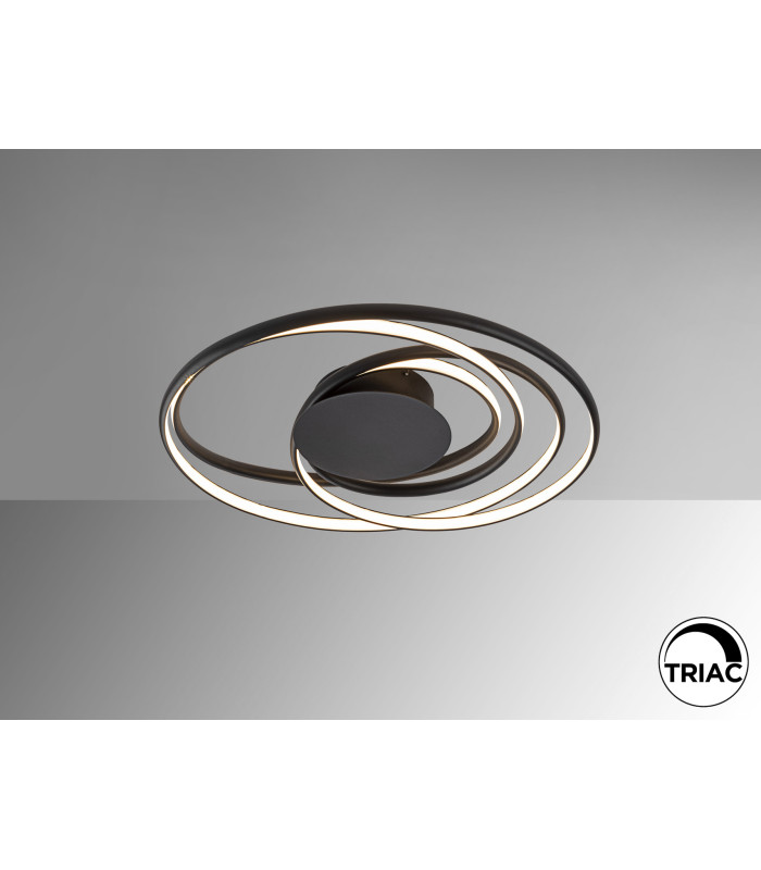 Danza Integrated LED Semi Flush Ceiling Light Black 3000K-4