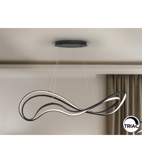 Danza Bar Pendant Ceiling Light Black LED 3000K-1