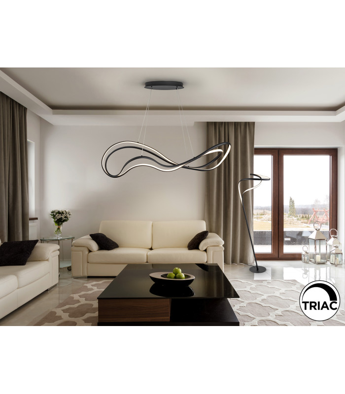Danza Bar Pendant Ceiling Light Black LED 3000K-2