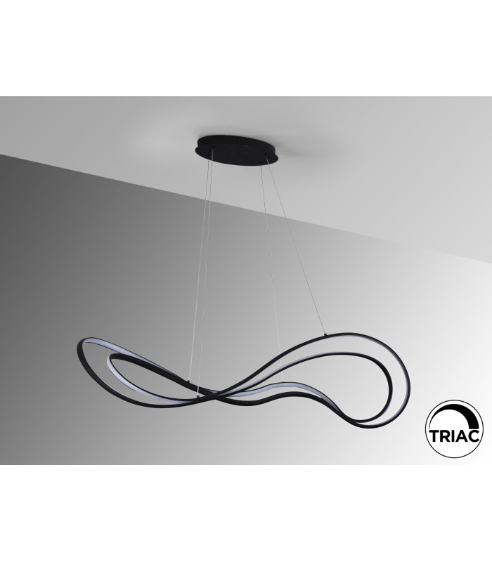 Danza Bar Pendant Ceiling Light Black LED 3000K-4