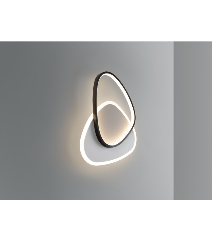 Romo Integrated LED Semi Flush Ceiling Light White Black 3000K-6