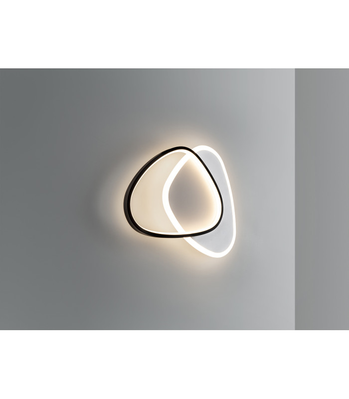 Romo Integrated LED Semi Flush Ceiling Light White Black 3000K-7
