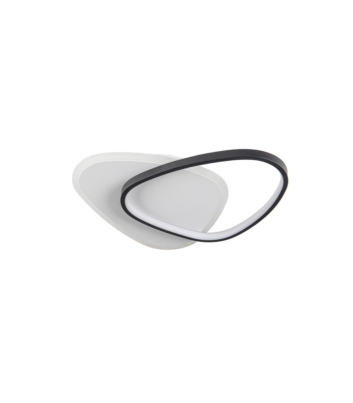 Romo Integrated LED Semi Flush Ceiling Light White Black 3000K-10