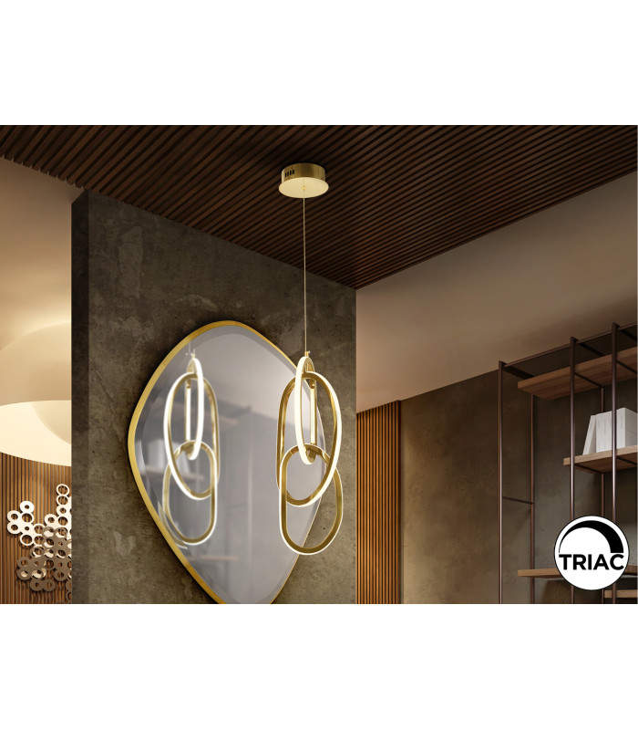 Nexo Pendant Ceiling 3 Light Gold LED 3000K-1
