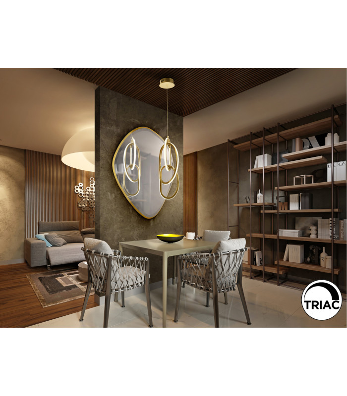 Nexo Pendant Ceiling 3 Light Gold LED 3000K-2
