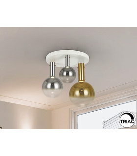 Matices Shade Cluster Ceiling 3 Light White Smoke Gold LED 3000K-1