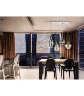 Nara Bar Pendant Ceiling 4 Light Chrome LED 3000K-2