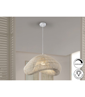 Sabah Wire Frame Pendant Ceiling Light White xE27 870lm-1