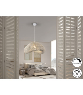 Sabah Wire Frame Pendant Ceiling Light White xE27 870lm-2