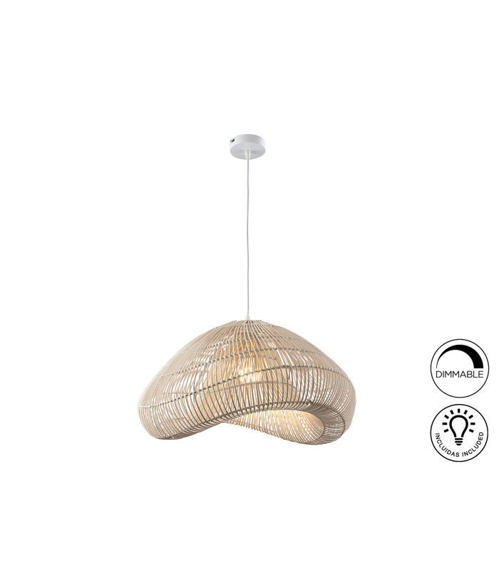 Sabah Wire Frame Pendant Ceiling Light White xE27 870lm-6