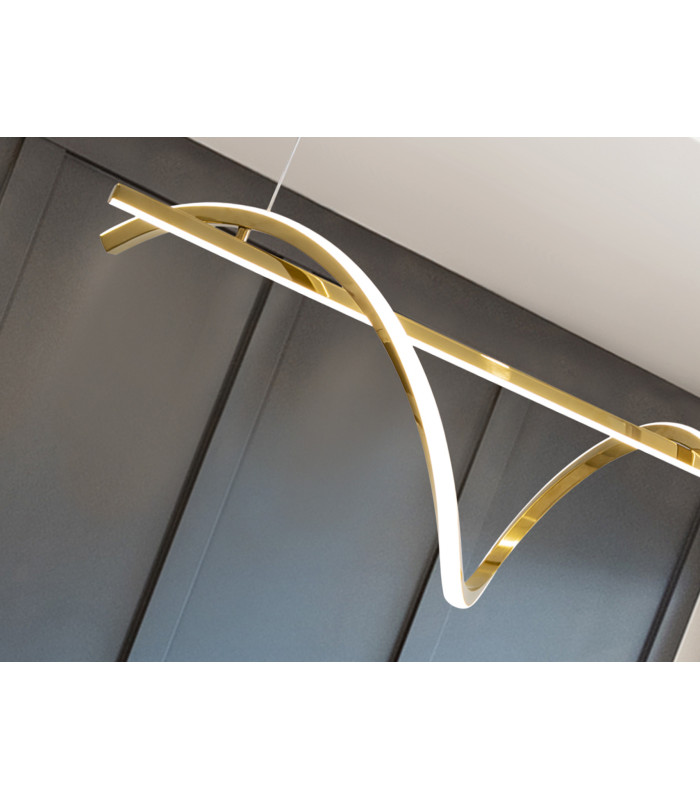 Asure Bar Pendant Ceiling Light Gold LED 3000K-3