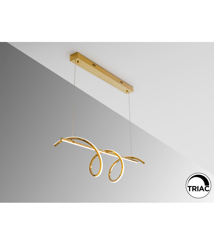 Asure Bar Pendant Ceiling Light Gold LED 3000K-4