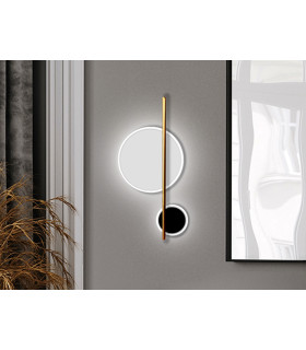 Duo Integrated LED Wall Lamp White Black 2 Light 3000K-1