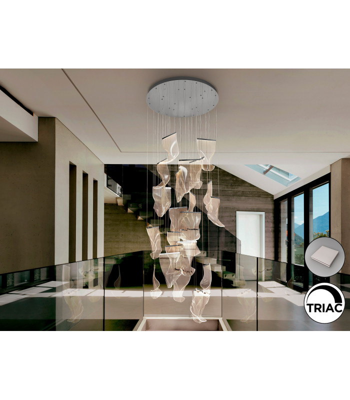 Velos Cluster Pendant Ceiling 24 Light Chrome LED 3000K-1
