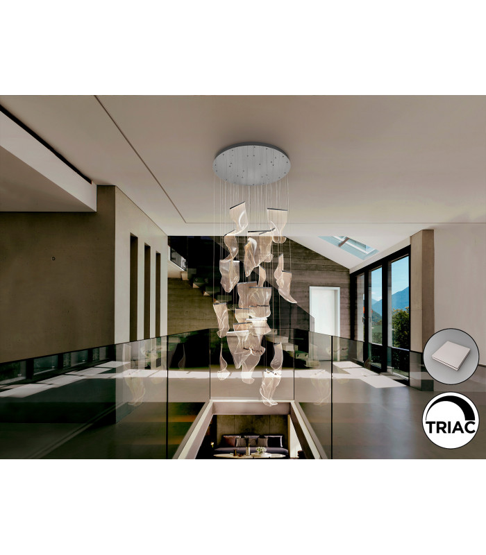 Velos Cluster Pendant Ceiling 24 Light Chrome LED 3000K-2