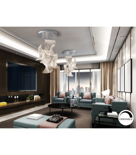 Velos Cluster Pendant Ceiling 5 Light Chrome LED 3000K-2