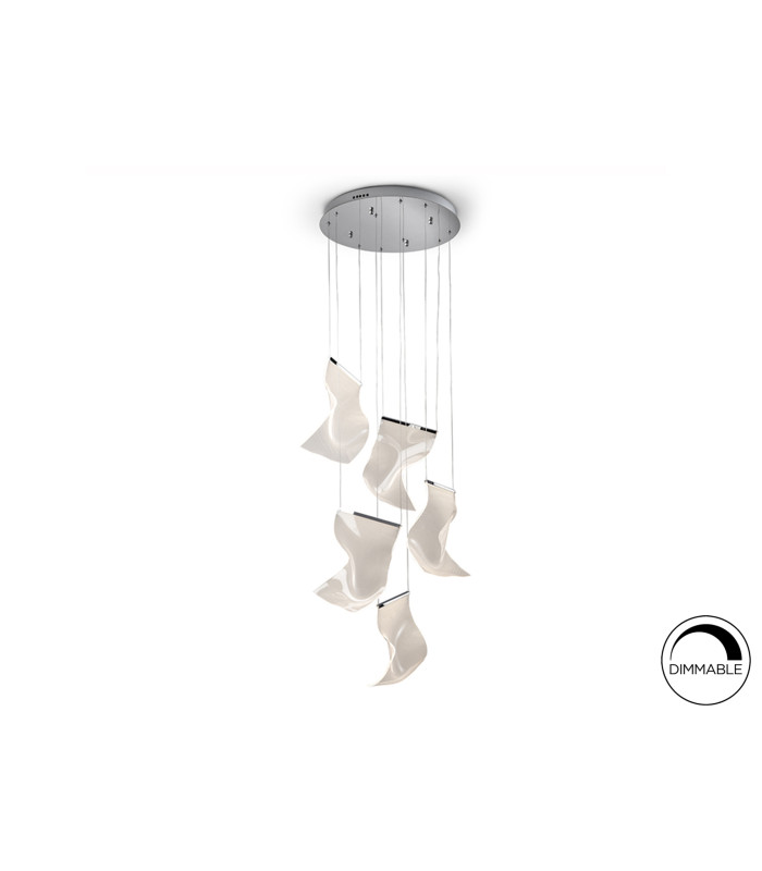 Velos Cluster Pendant Ceiling 5 Light Chrome LED 3000K-6