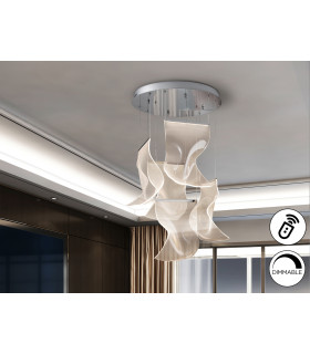 Velos Cluster Pendant Ceiling 5 Light Chrome LED 3000K Dimmable Remote Control-1