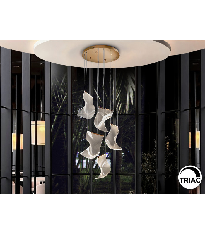 Velos Cluster Pendant Ceiling 5 Light Rose Gold LED 3000K-1