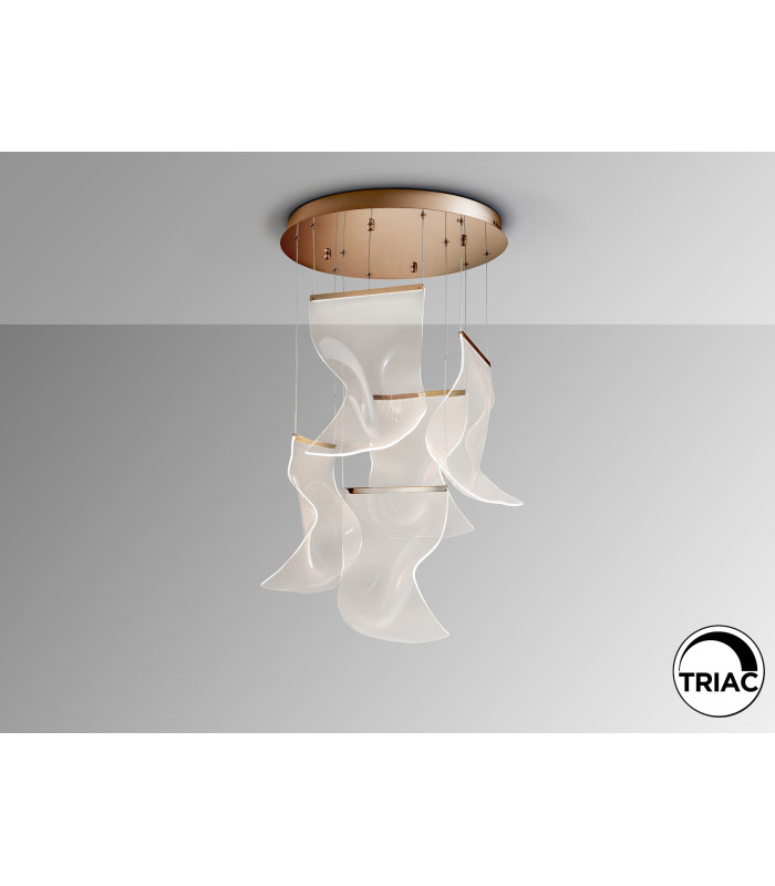 Velos Cluster Pendant Ceiling 5 Light Rose Gold LED 3000K-4