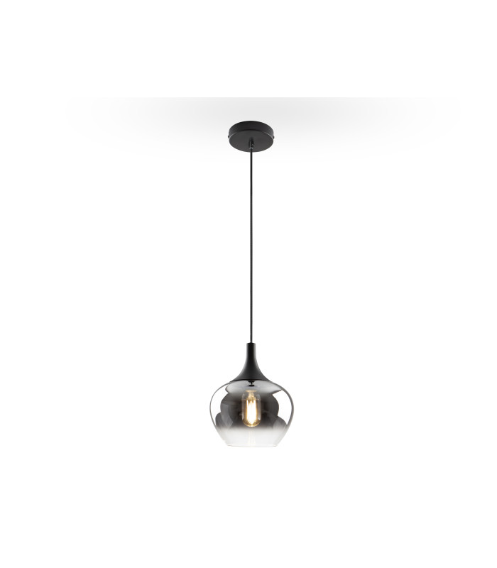 Opaz Dome Pendant Ceiling Light Black Smoke 1xE27-4
