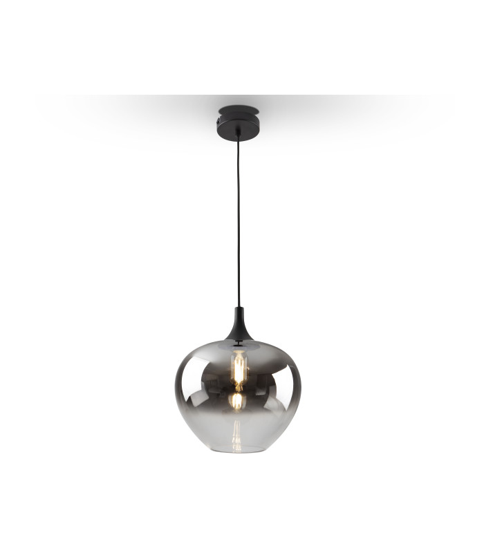 Opaz Dome Pendant Ceiling Light Black Smoke 1xE27-4