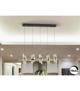 Iliada Bar Pendant Ceiling 5 Light Black Gold LED 3000K-1