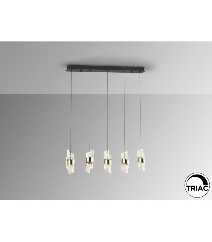 Iliada Bar Pendant Ceiling 5 Light Black Gold LED 3000K-3