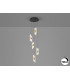 Iliada Cluster Pendant Ceiling 5 Light Black Gold LED 3000K-3