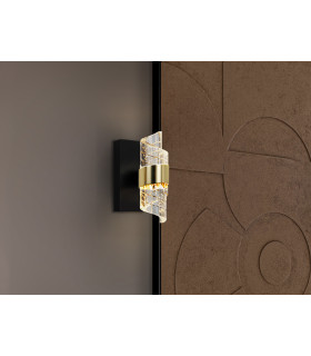 Iliada Integrated LED Wall Lamp Black Gold 3000K-1