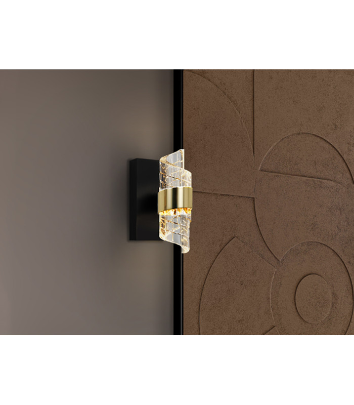 Iliada Integrated LED Wall Lamp Black Gold 3000K-1