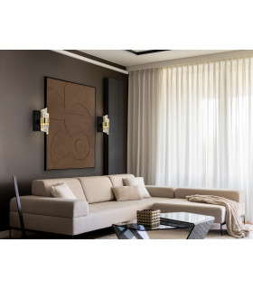 Iliada Integrated LED Wall Lamp Black Gold 3000K-2