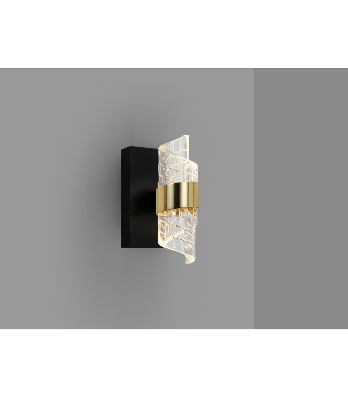 Iliada Integrated LED Wall Lamp Black Gold 3000K-3