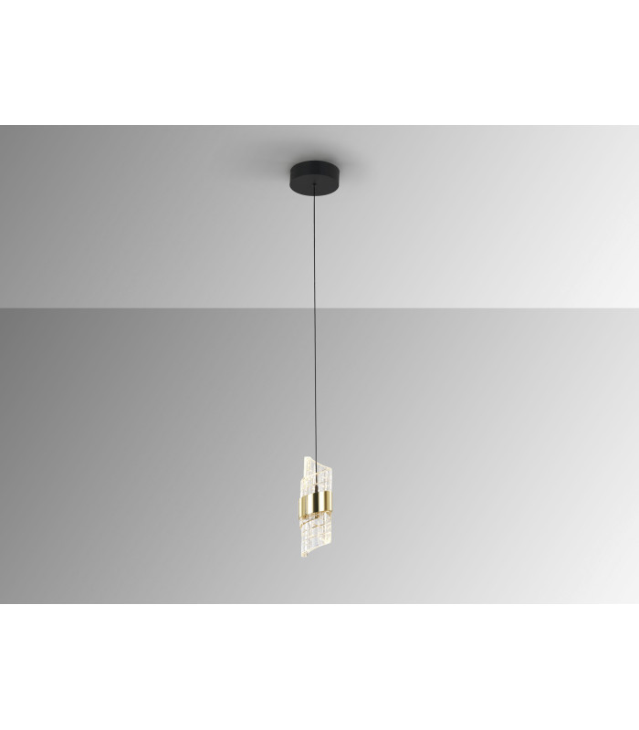 Iliada Slim Pendant Ceiling Light Black Gold LED 3000K-3