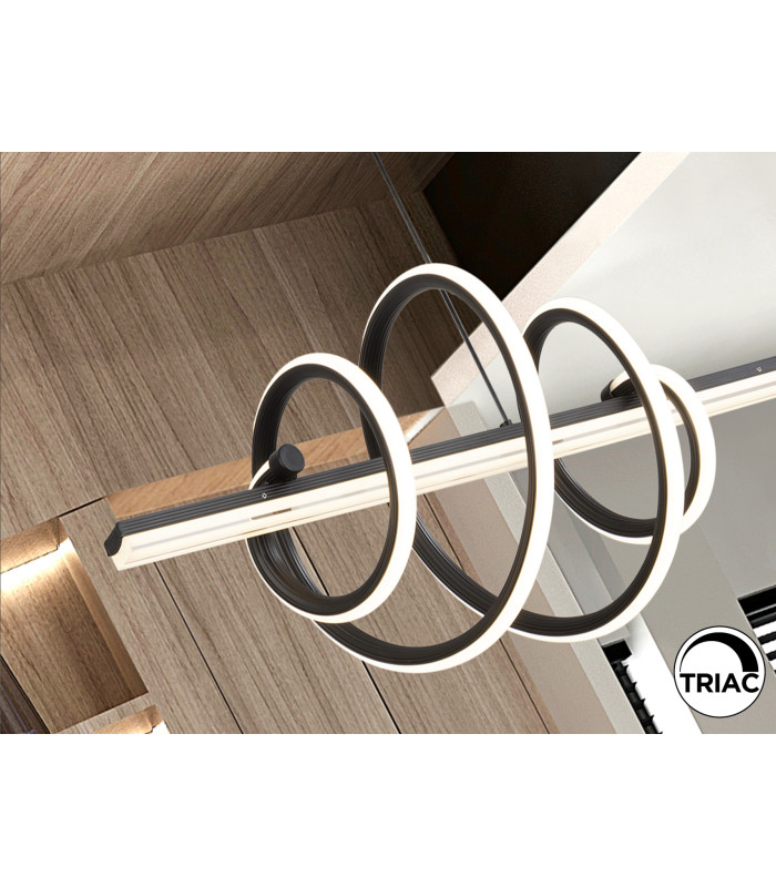Tornado Bar Pendant Ceiling Light Black LED 3000K-3