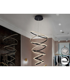 Ring Pendant Ceiling Light Black LED 3000K Dimmable-1